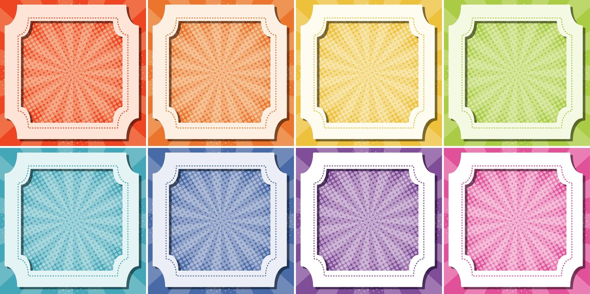 Eight background templates with frame vector