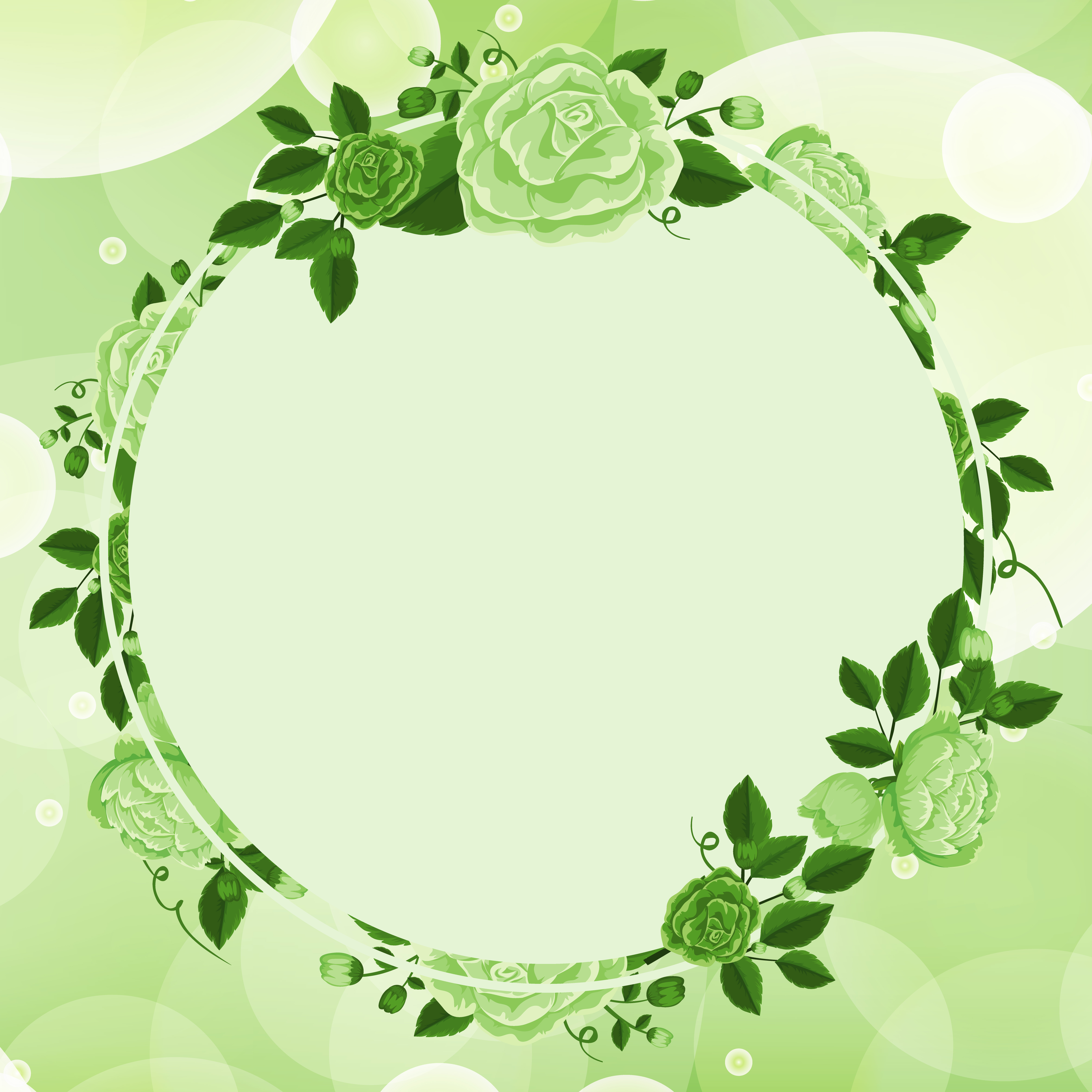 Background design with green flower frame 1211824 Vector Art at Vecteezy