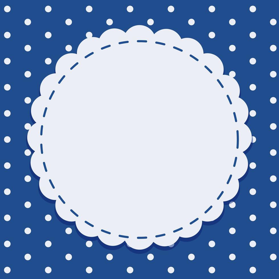 Background template in blue with round frame vector