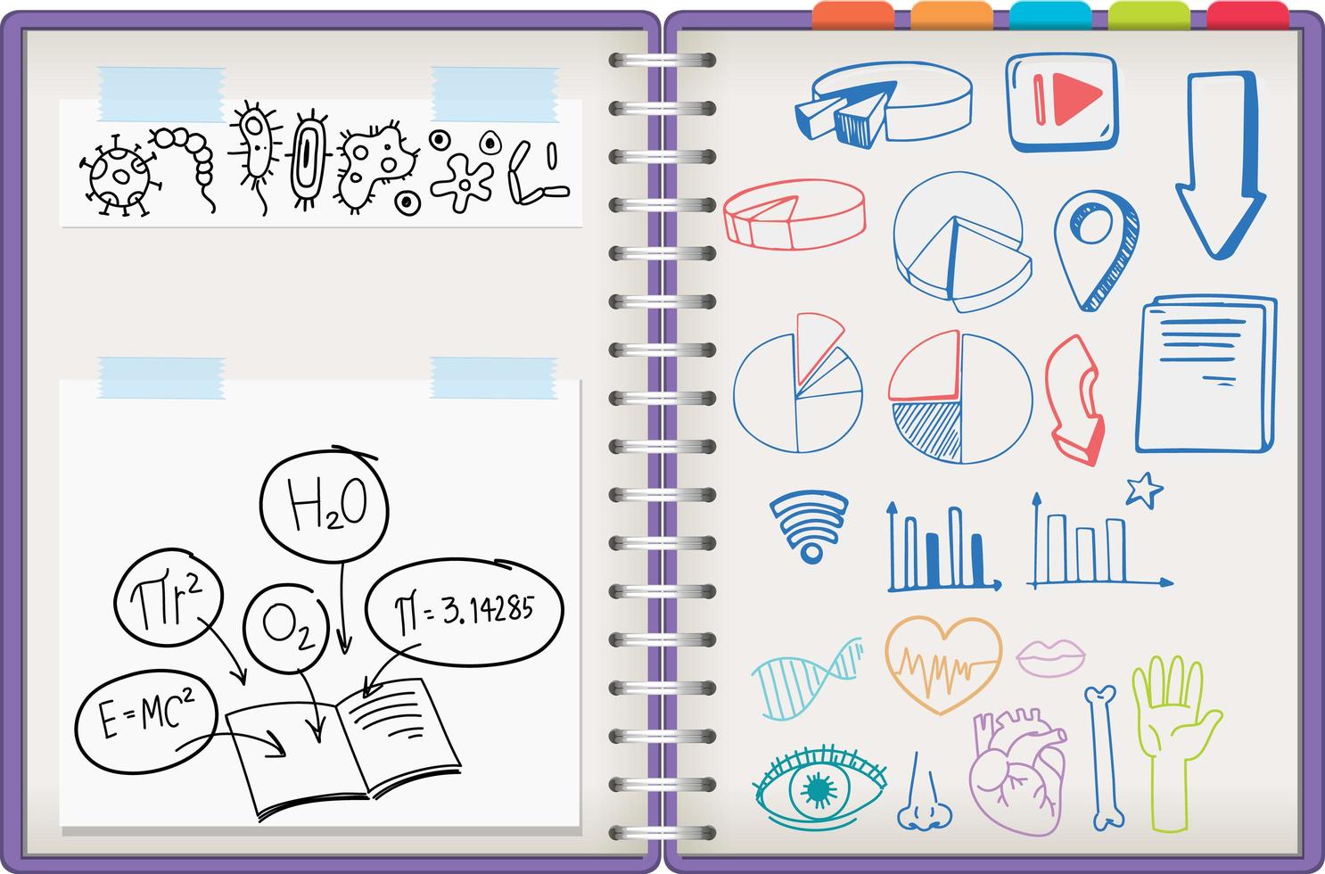 Notebook with doodles vector