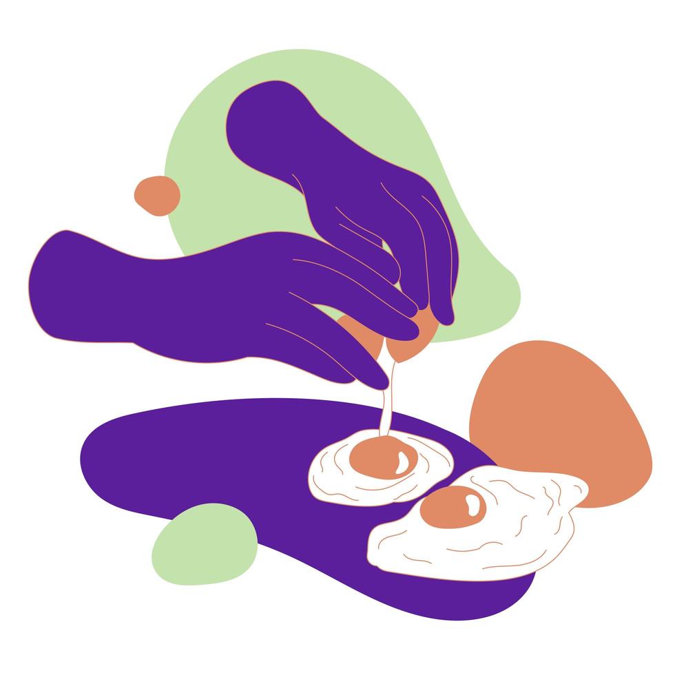 Abstract hands cracking eggs vector