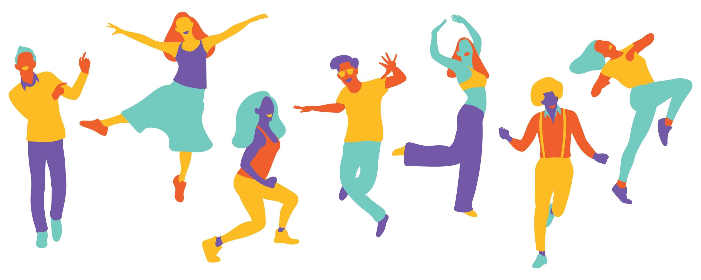 Abstract Dancing Crowd vector