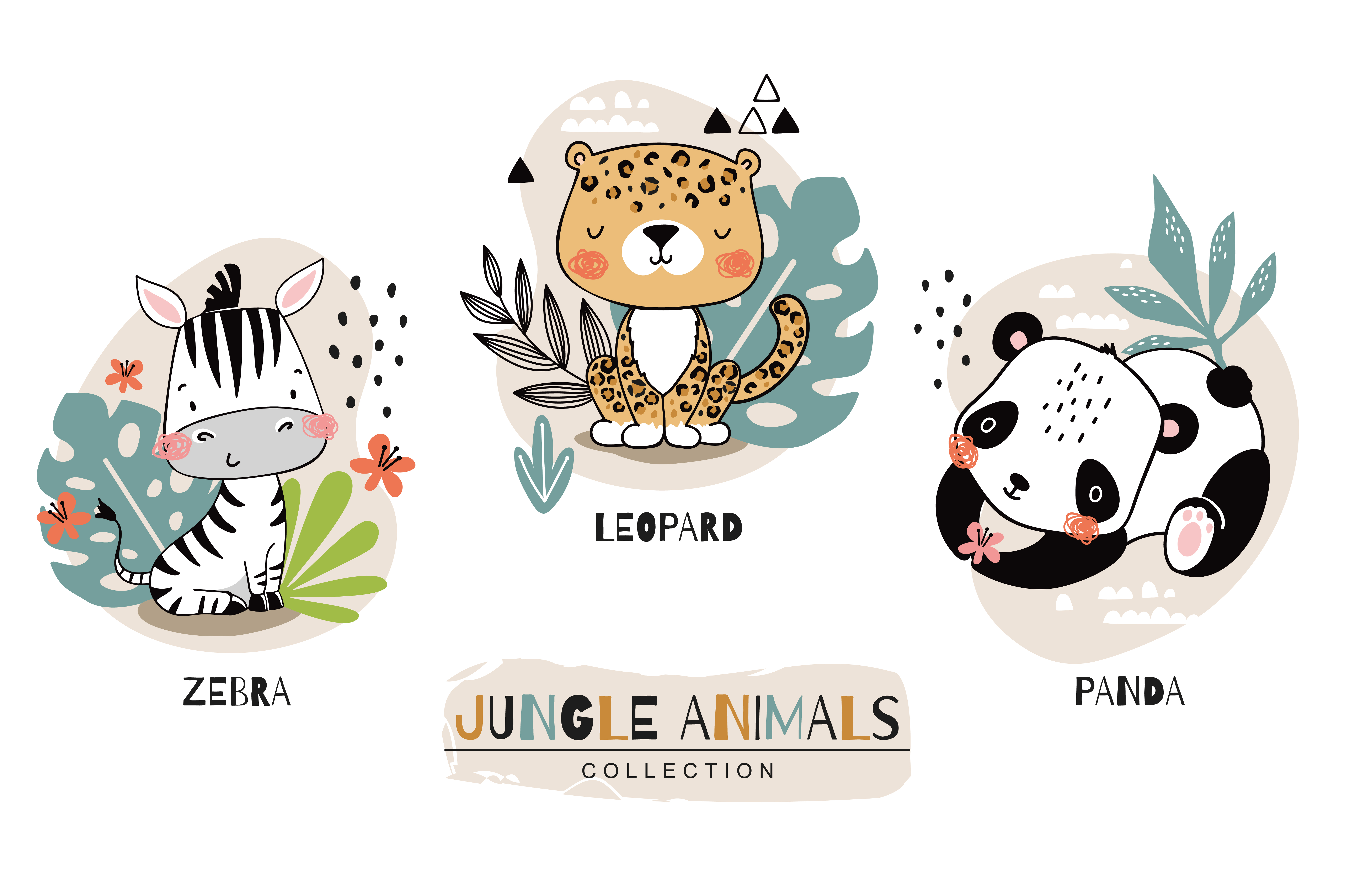 Download Jungle baby animals collection - Download Free Vectors ...