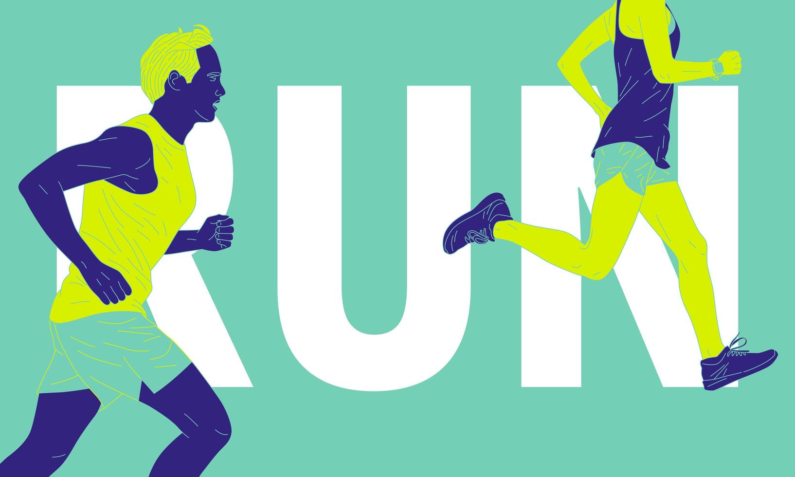 Abstract runners and text vector