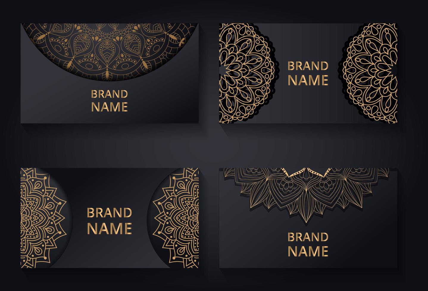 Business cards with mandala elements vector