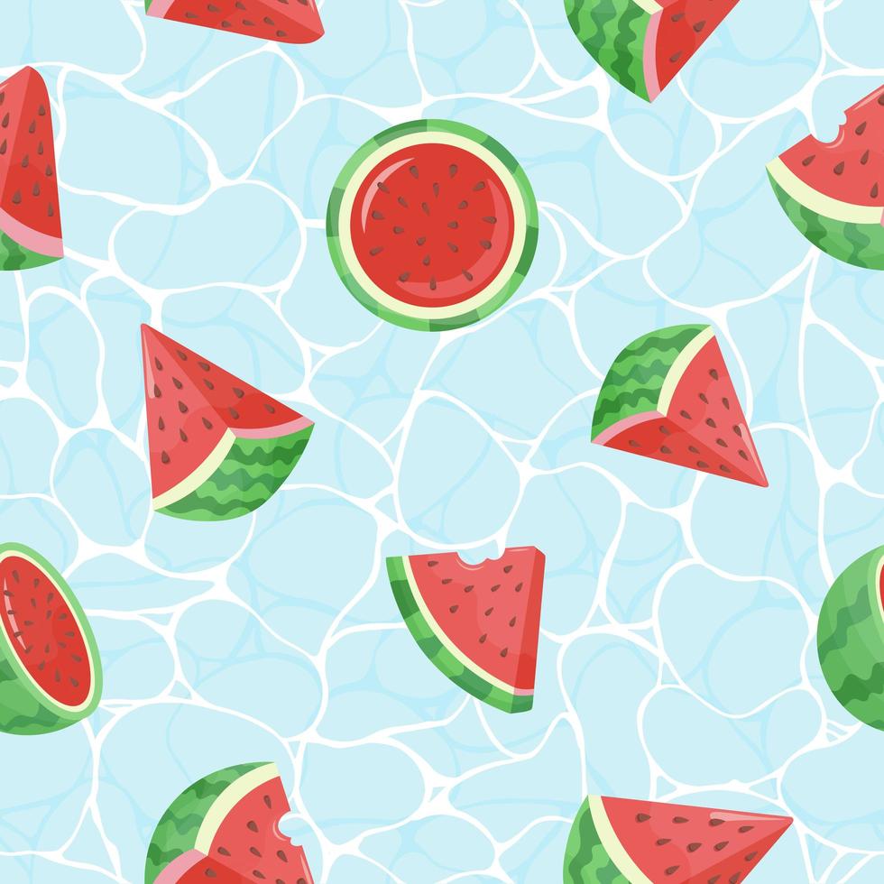 Modern seamless pattern with watermelon vector