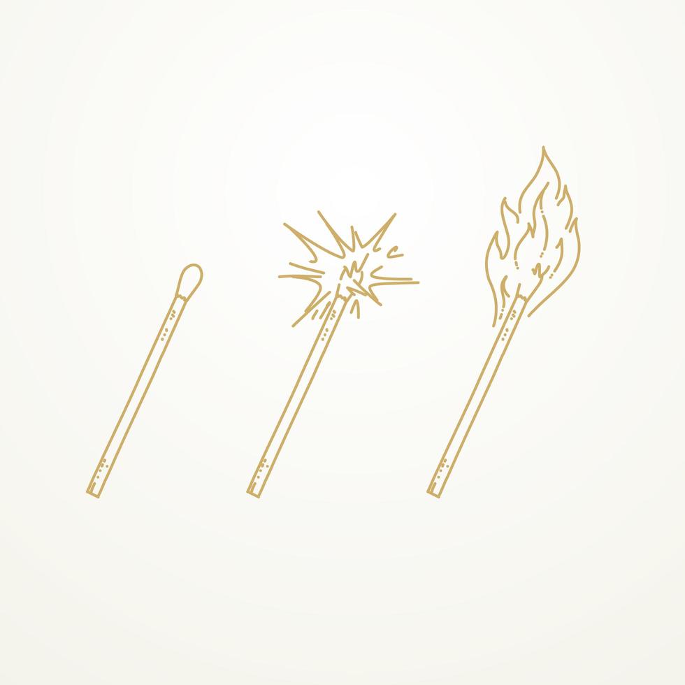 Lighted and burning matches vector