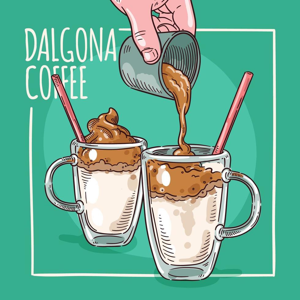 Download Hand drawn dalgona coffee design - Download Free Vectors, Clipart Graphics & Vector Art
