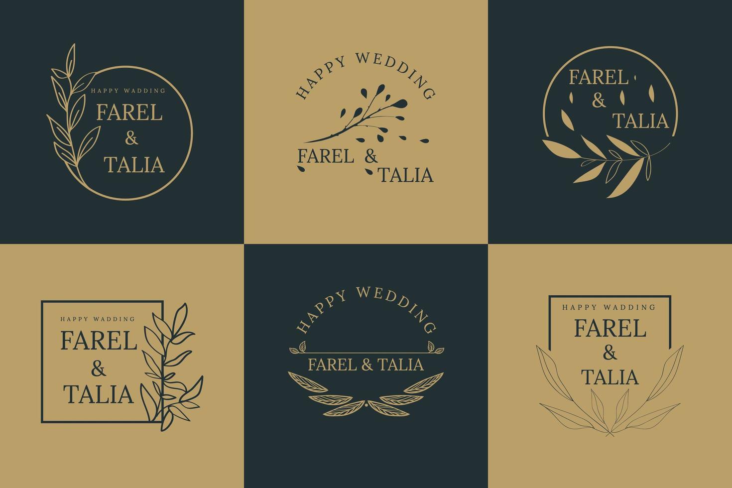 Floral Style Logo Set vector