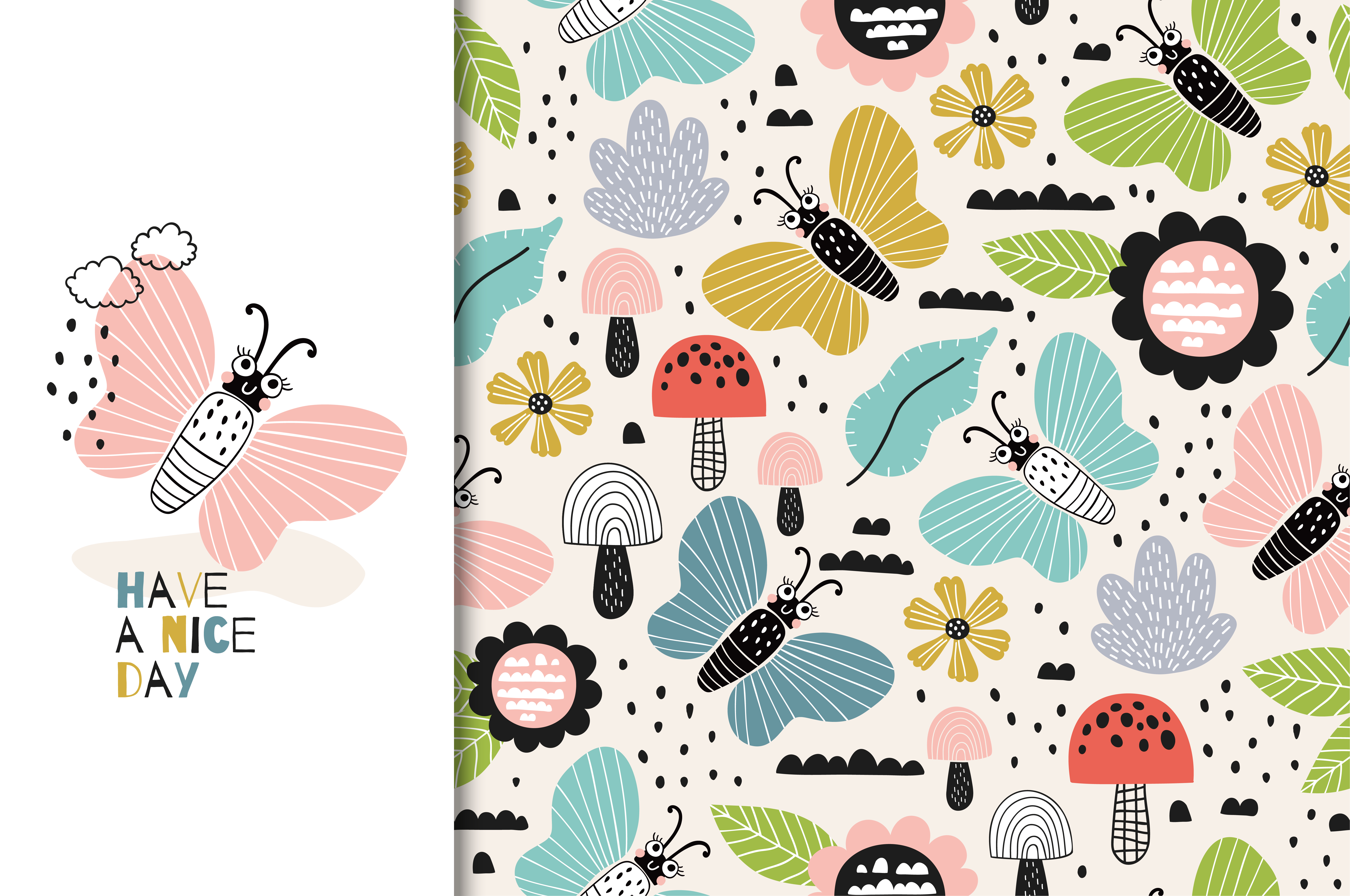 Download Colorful butterfly pattern with have a nice day quote - Download Free Vectors, Clipart Graphics ...