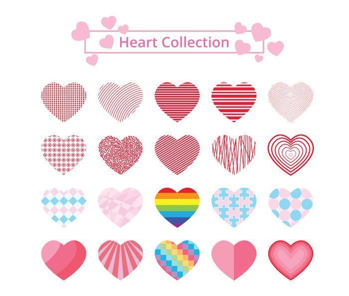 Colorful Patterned Hearts Collection vector