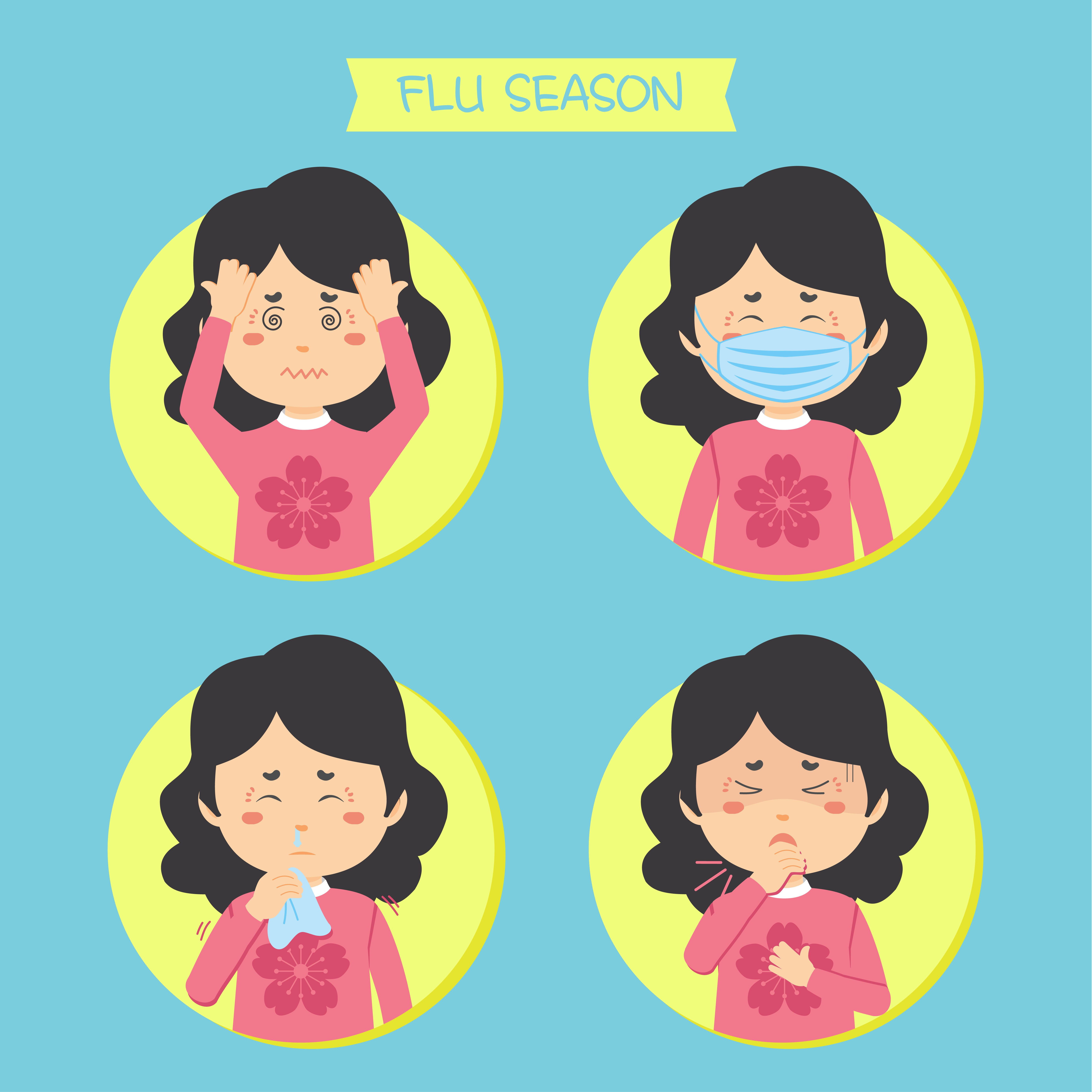 Cartoon Women With Flu Set 1212542 Vector Art at Vecteezy Cartoon Women With Flu Set 1212542 Vector Art at Vecteezy