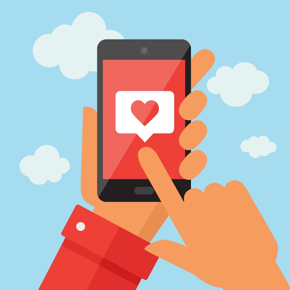 Mobile phone with like symbol vector