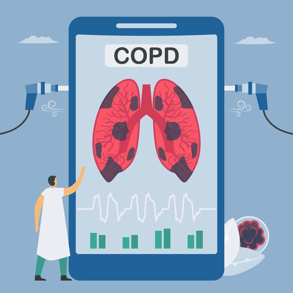 Chronic obstructive pulmonary disease app vector