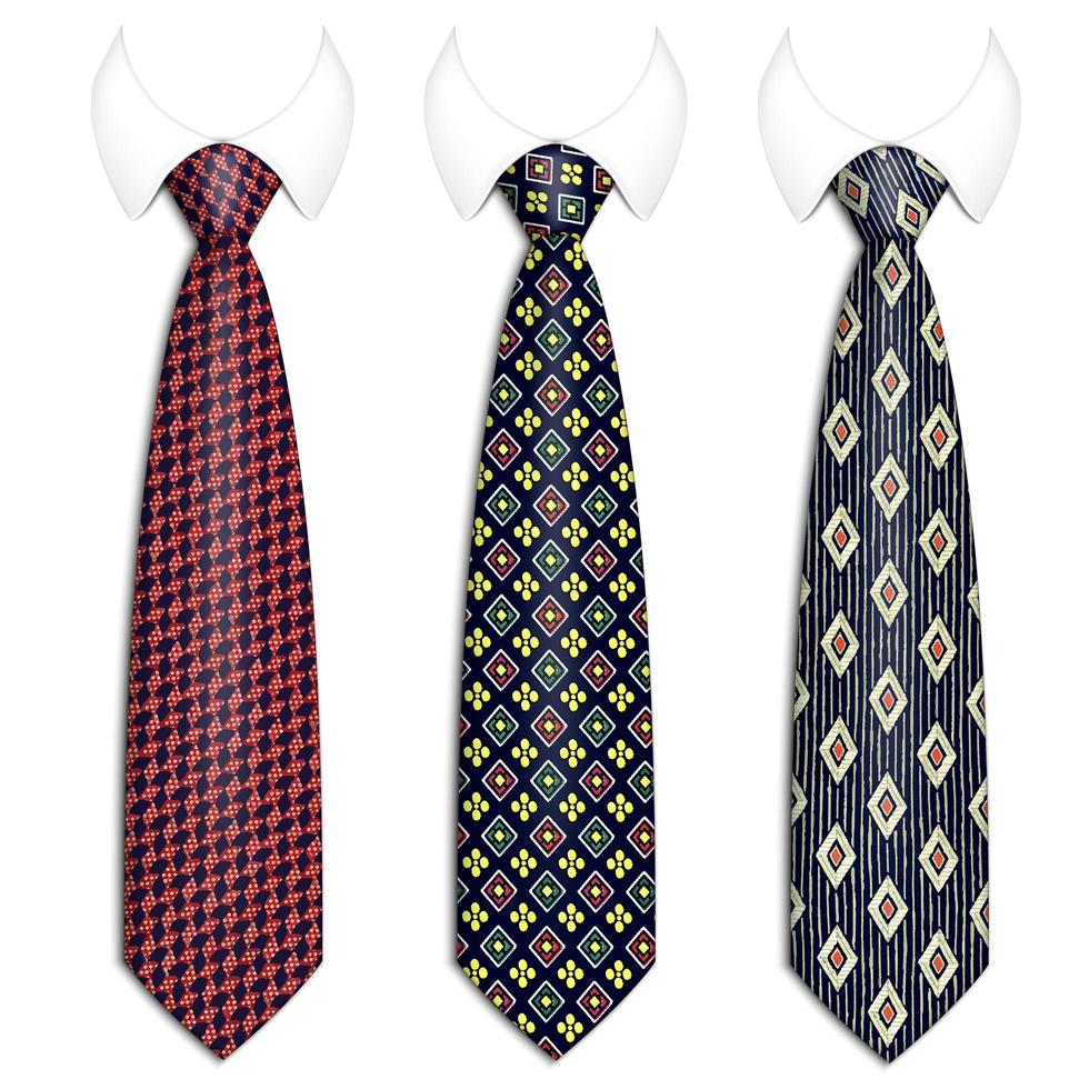 conjunto de corbata geométrica para hombres vector