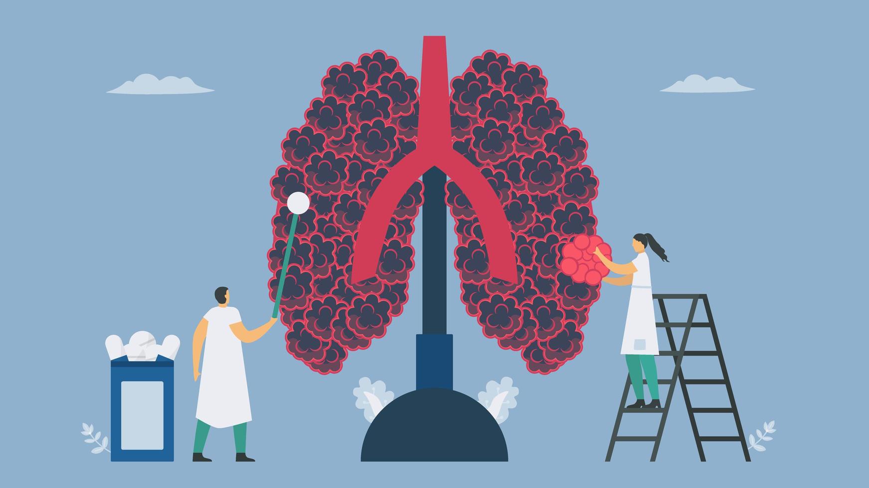 diseño plano de enfermedad pulmonar vector