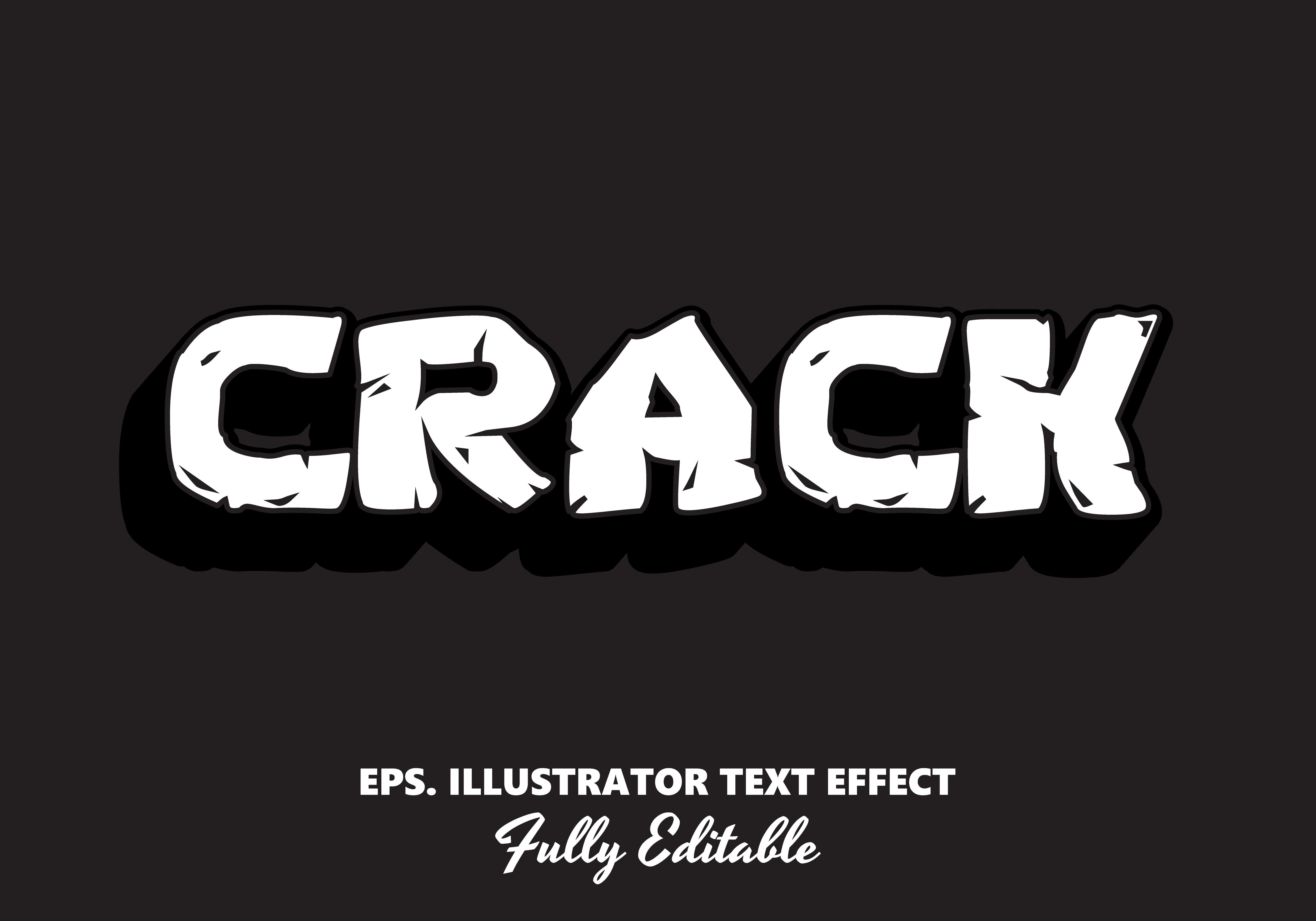 Crack White and Black Shadow Editable Text Effect 1212765 Vector Art at