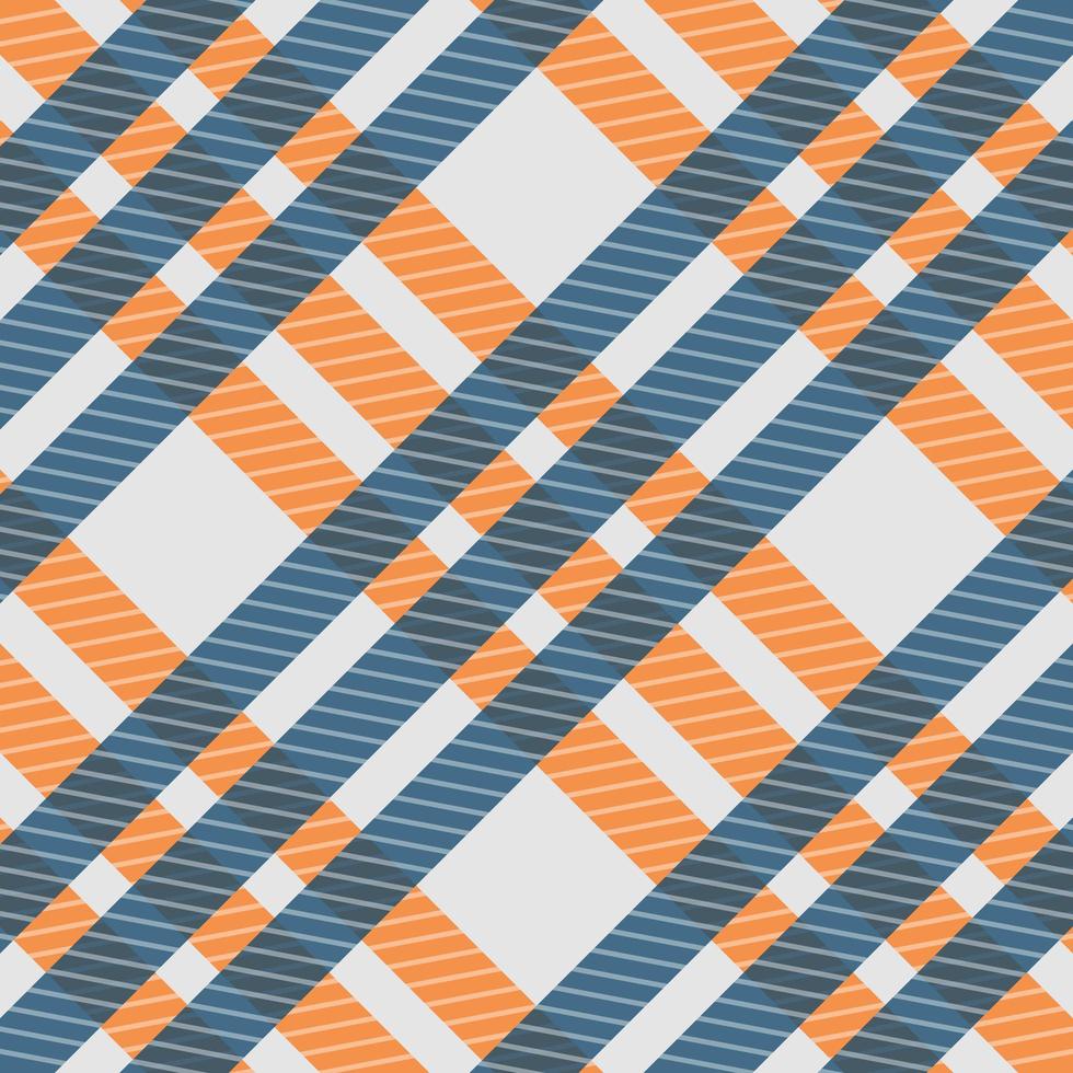 Seamless pattern blue and orange check shirt fabric texture vector