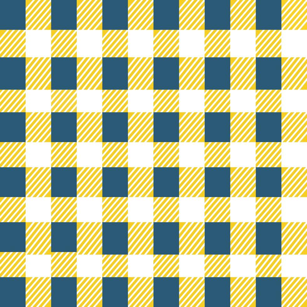 Diagonal blue and yellow checkered plaid seamless pattern vector