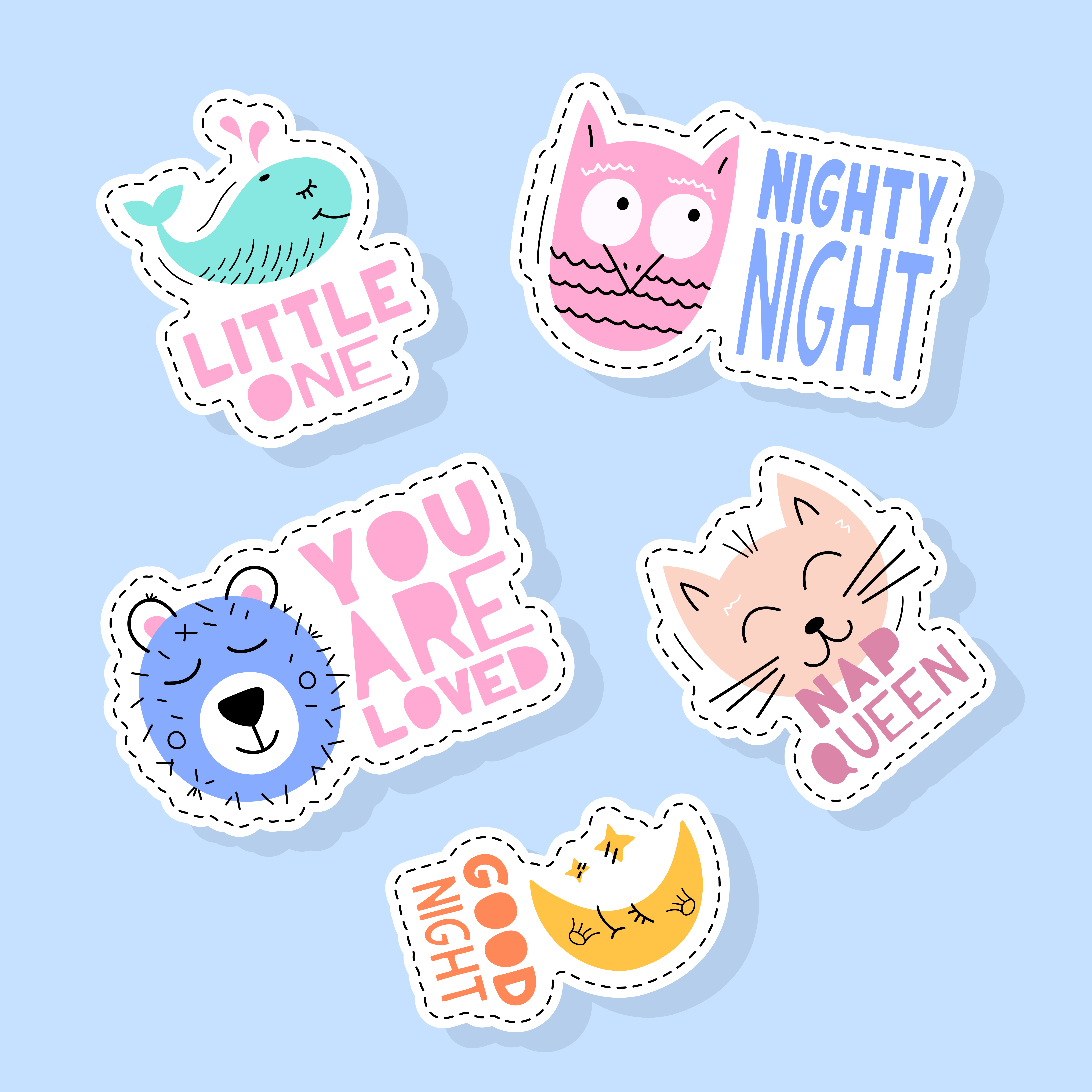 Set of cute animals stickers 1212807 Vector Art at Vecteezy Set of cute animals stickers 1212807 Vector Art at Vecteezy