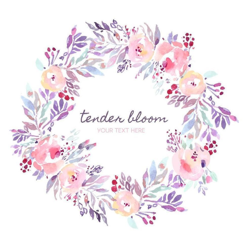 Rustic Watercolour Wreath vector