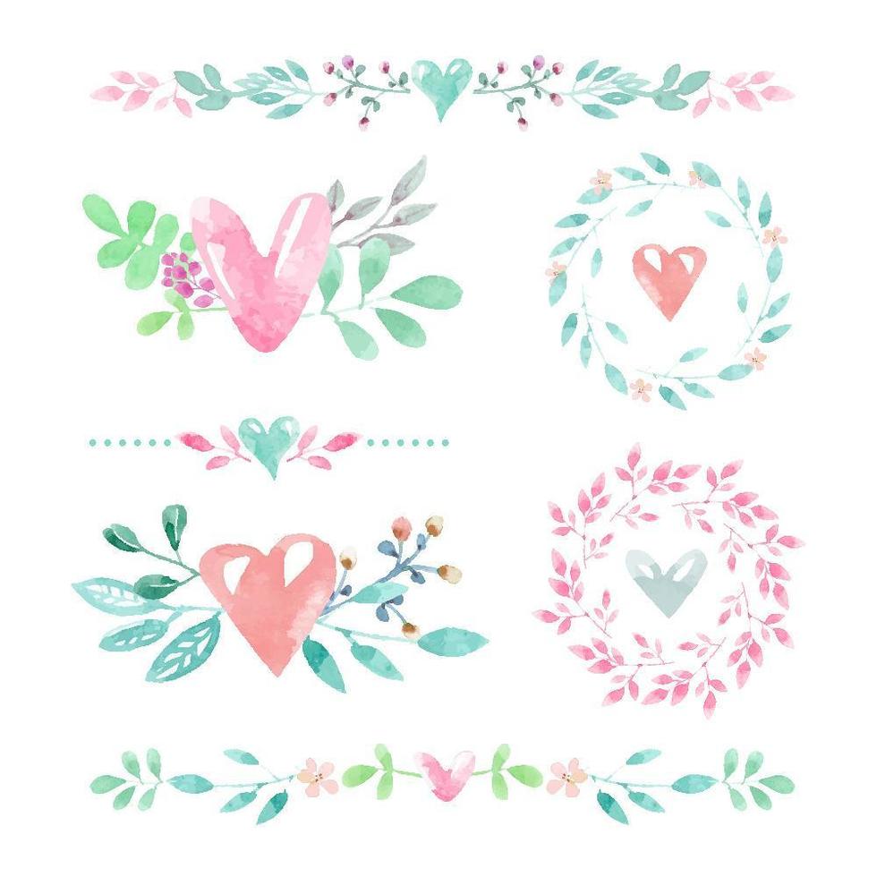 Decorative Watercolor  Love Elements vector