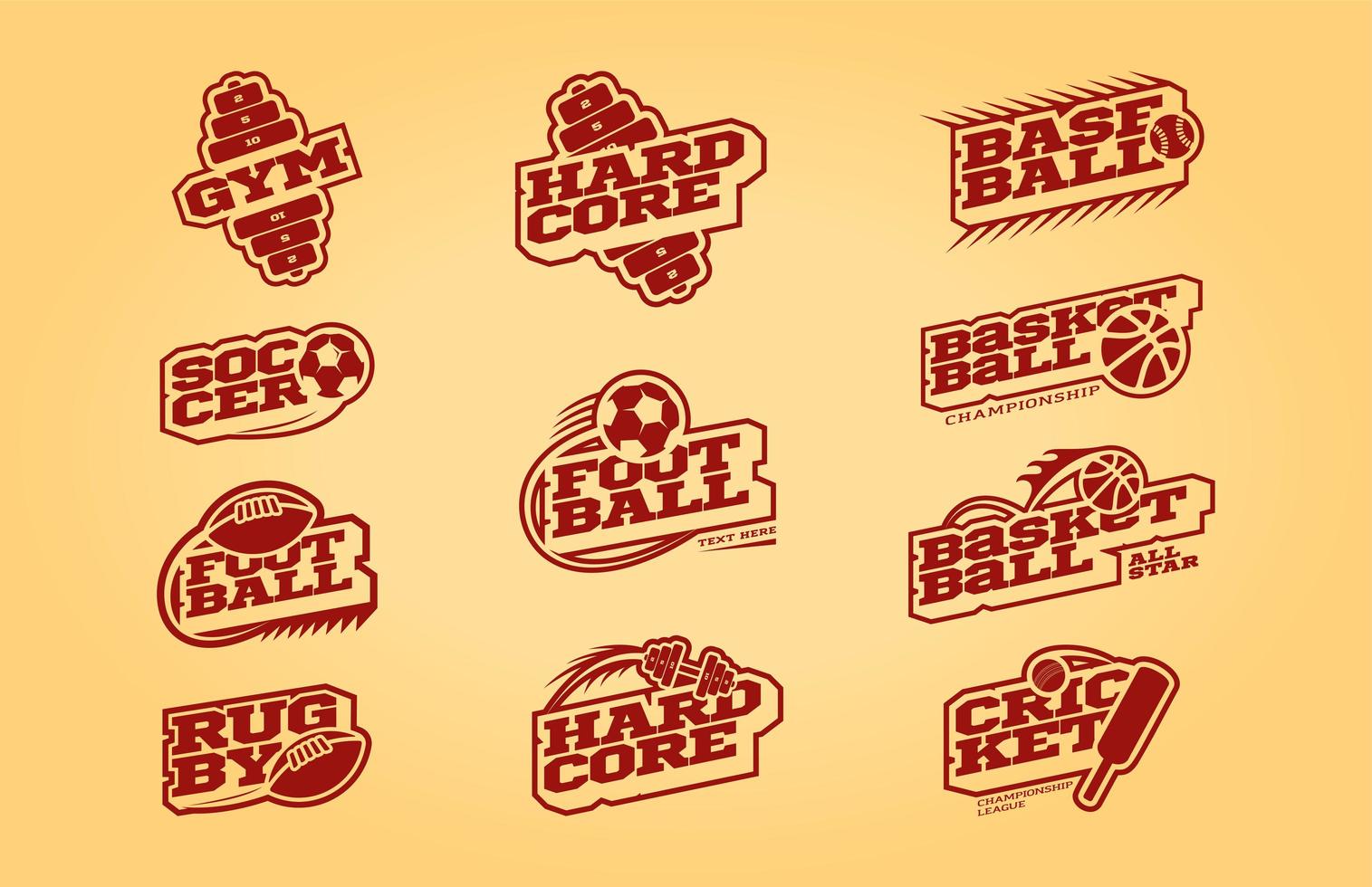 Monochrome Retro Style Sport Logo Set vector