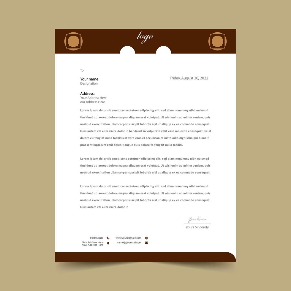 Brown Letterhead Pad  vector