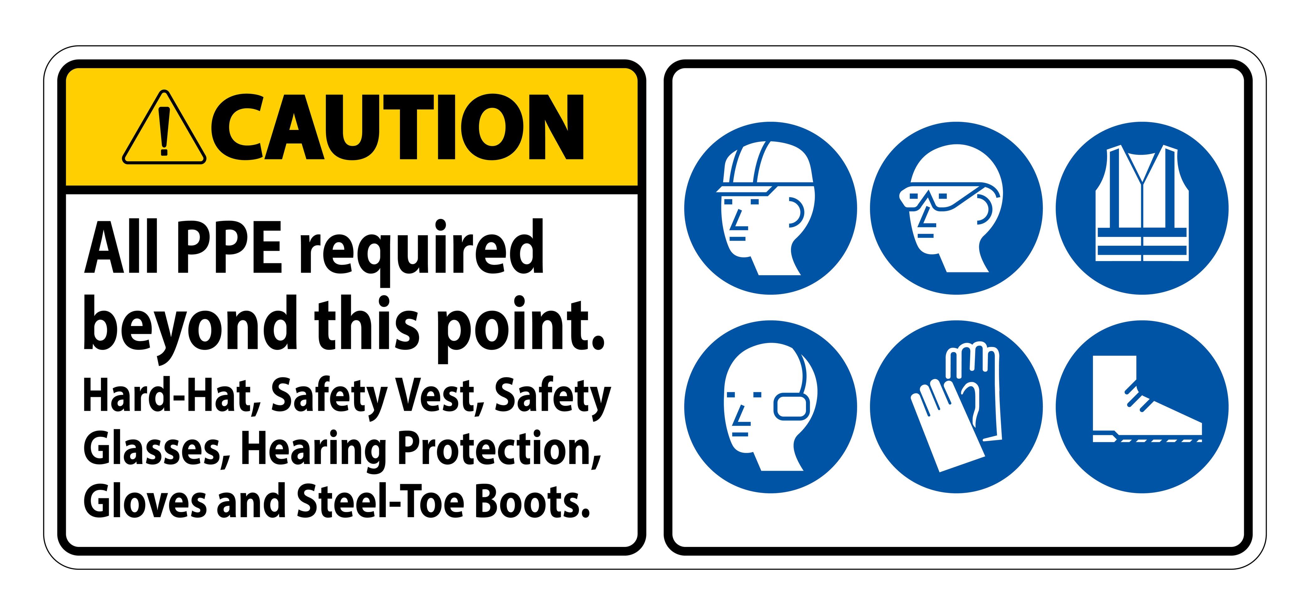 PPE Required Beyond This Point Sign 1212987 Vector Art at Vecteezy