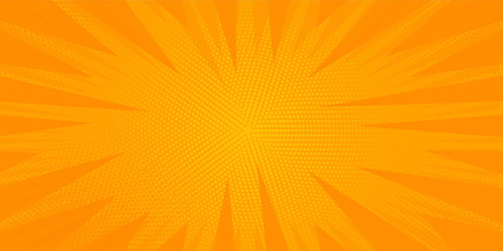 rayos de sol de semitono naranja vector