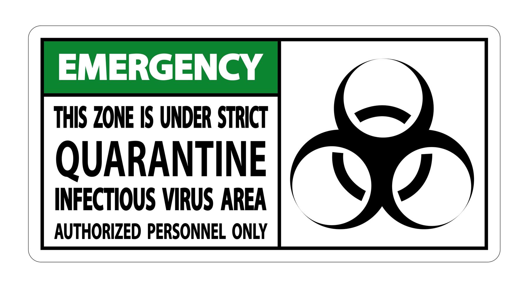 Emergency Quarantine Infectious Virus Area vector