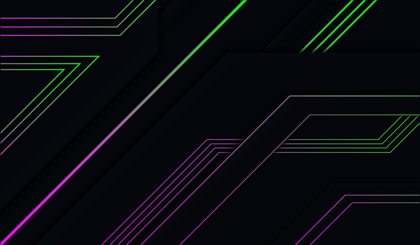 Black Layered Angles with Purple and Green Edges vector