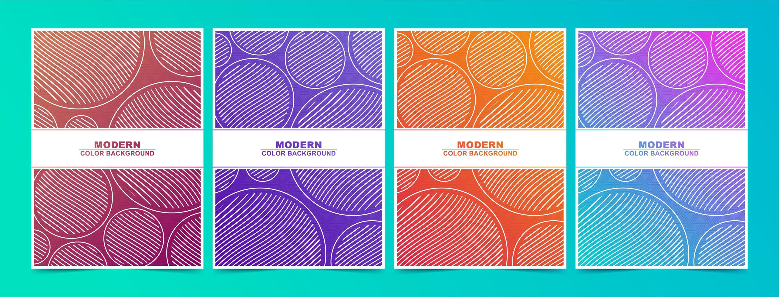 Set of Gradient Covers with Striped Circles vector