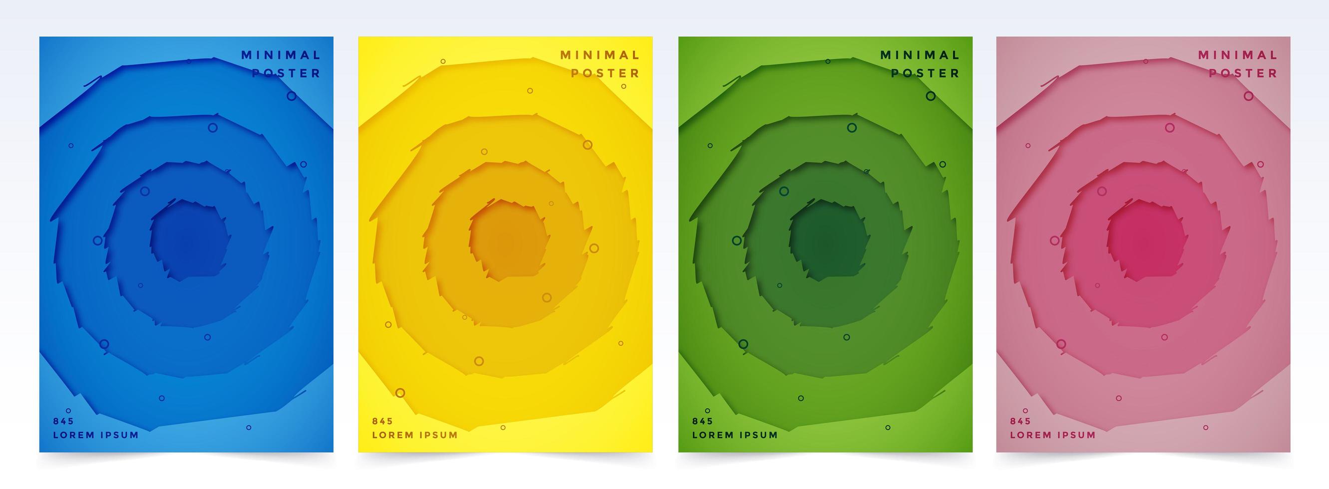 cubiertas de círculo concéntrico de papel de corte áspero vector