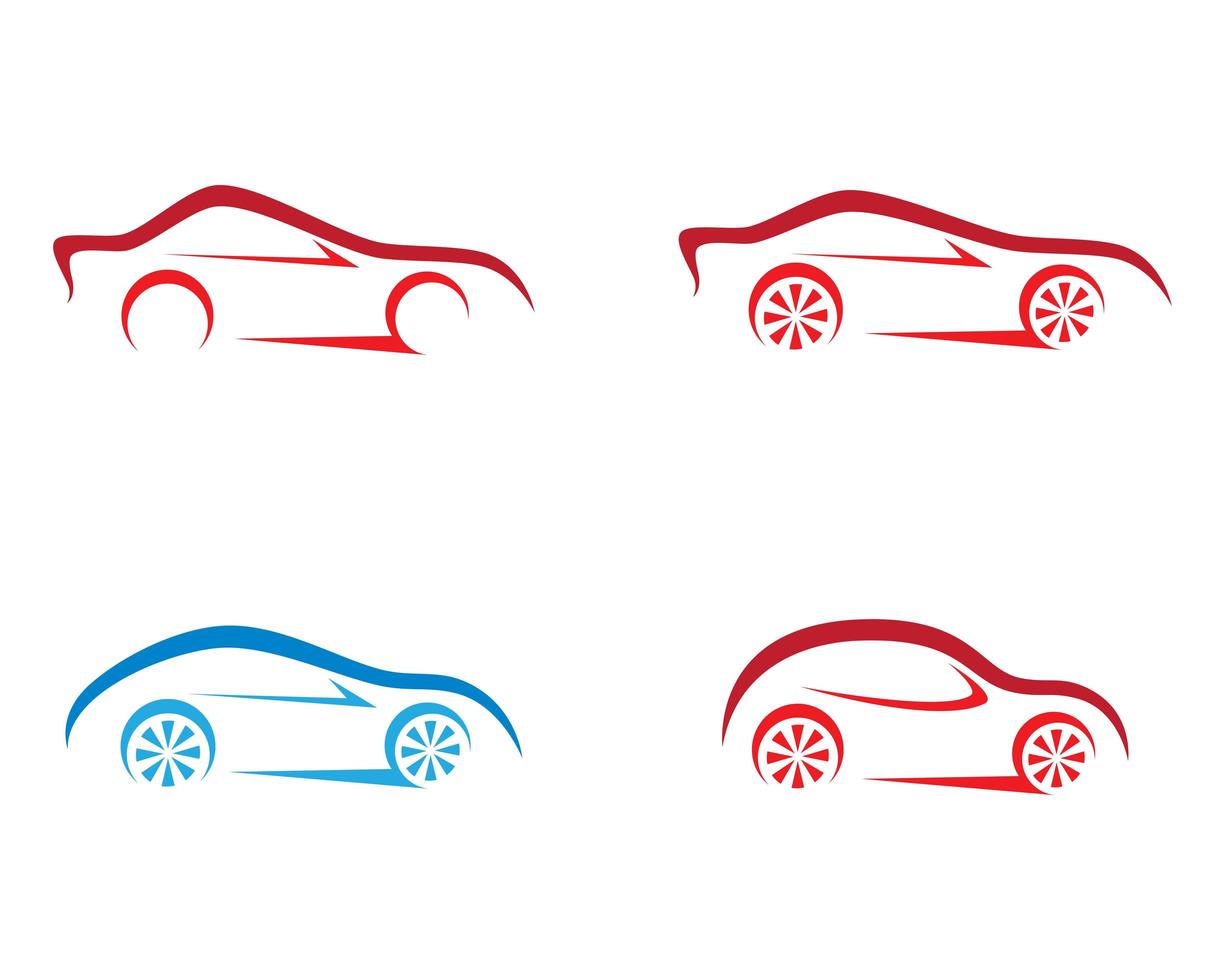 conjunto de logotipo de contorno de coche vector