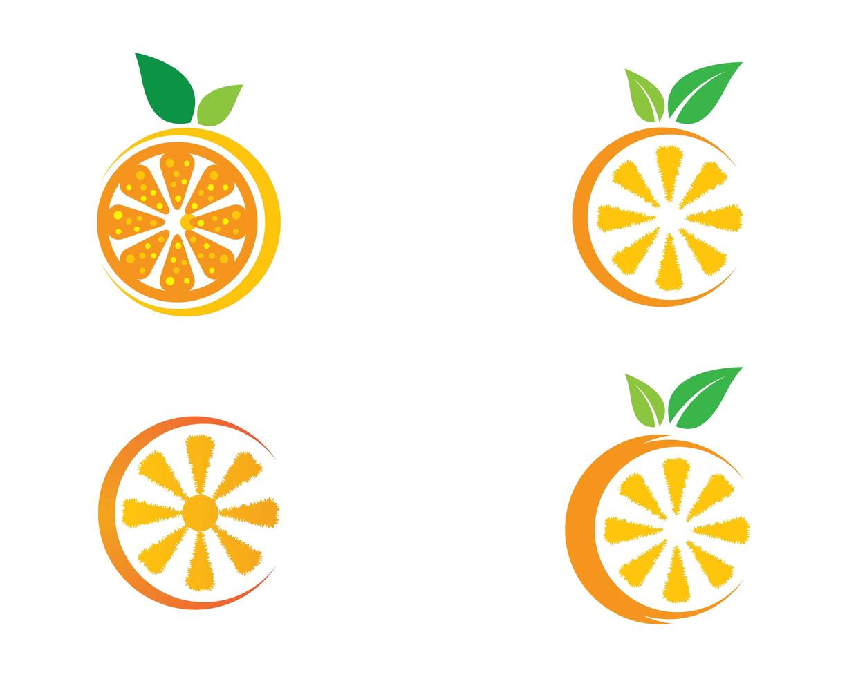 conjunto de logotipo redondo naranja vector