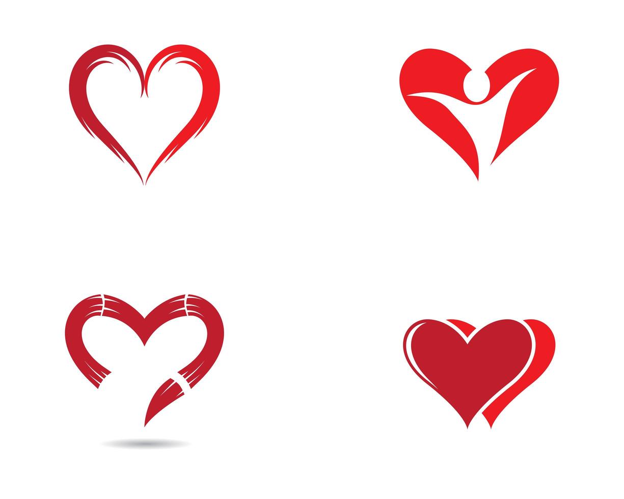 conjunto de iconos de logotipo de corazón vector