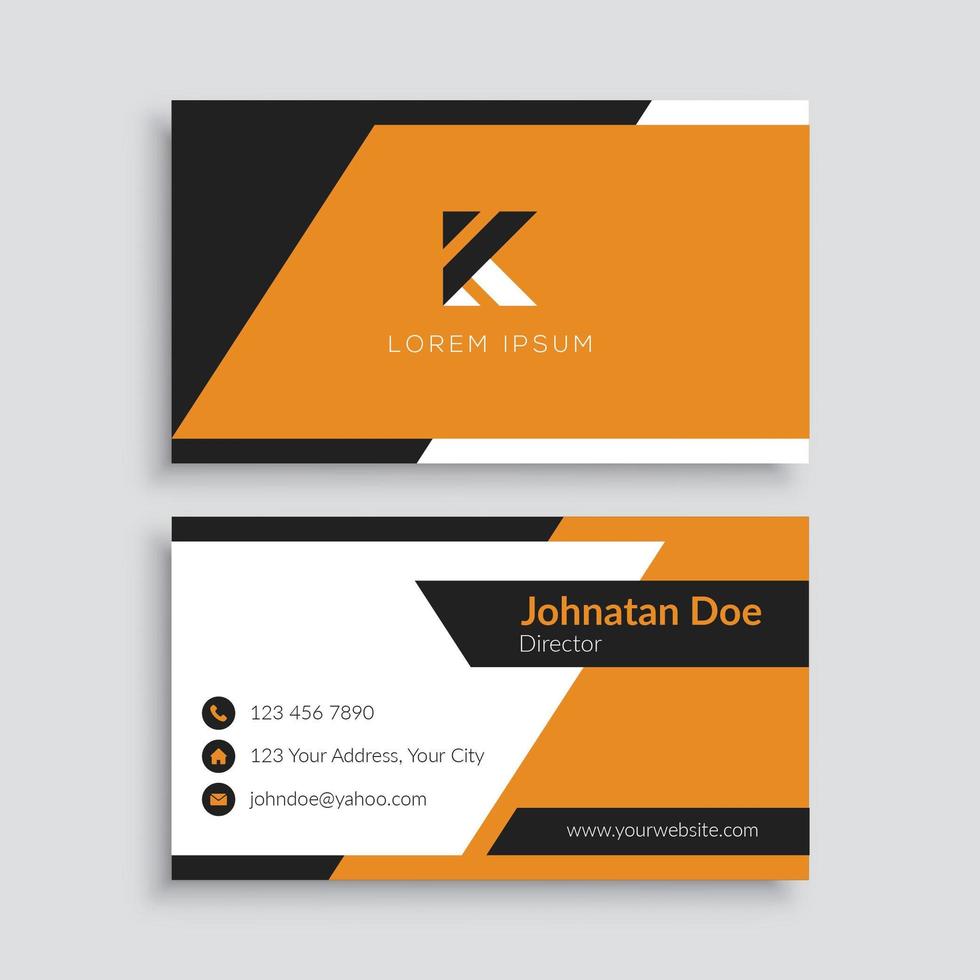 Modern Black and Orange Business Card Template vector