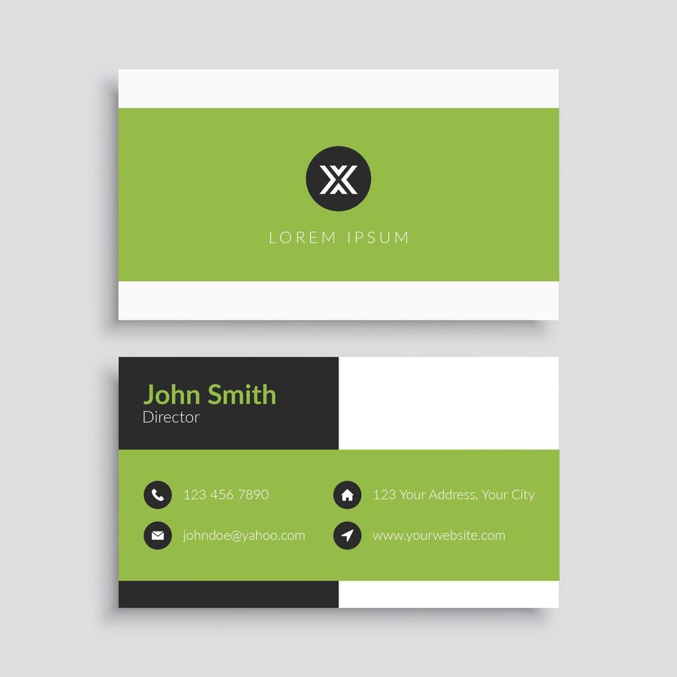 Green and Black Business Card Template vector