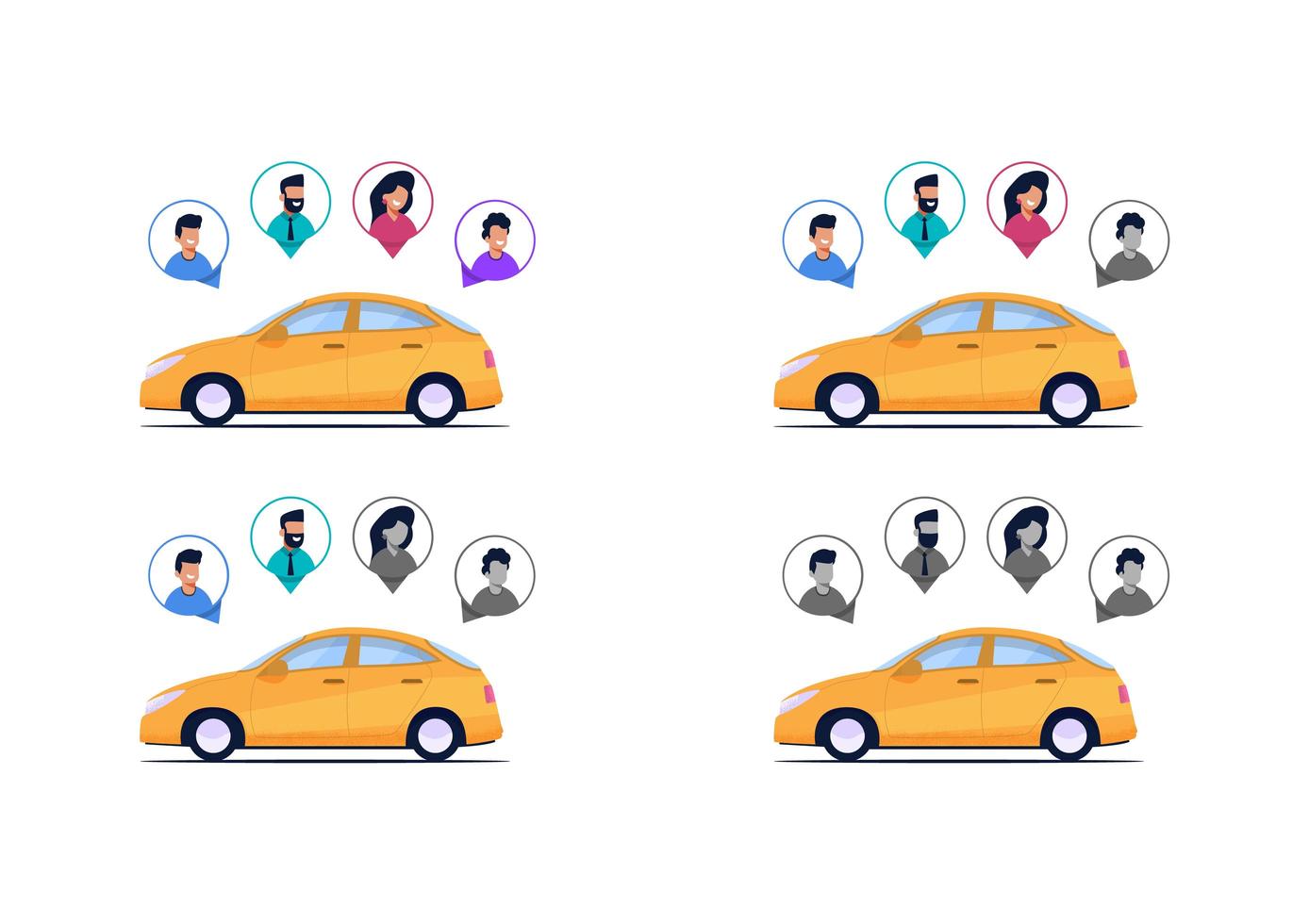 Car Passengers Completeness Design vector