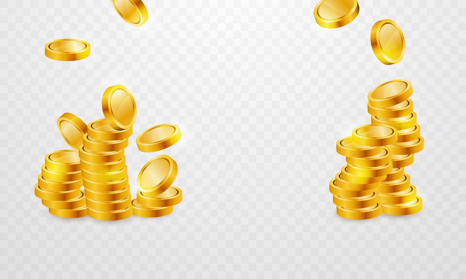 Gold coin stacks set for casino vector