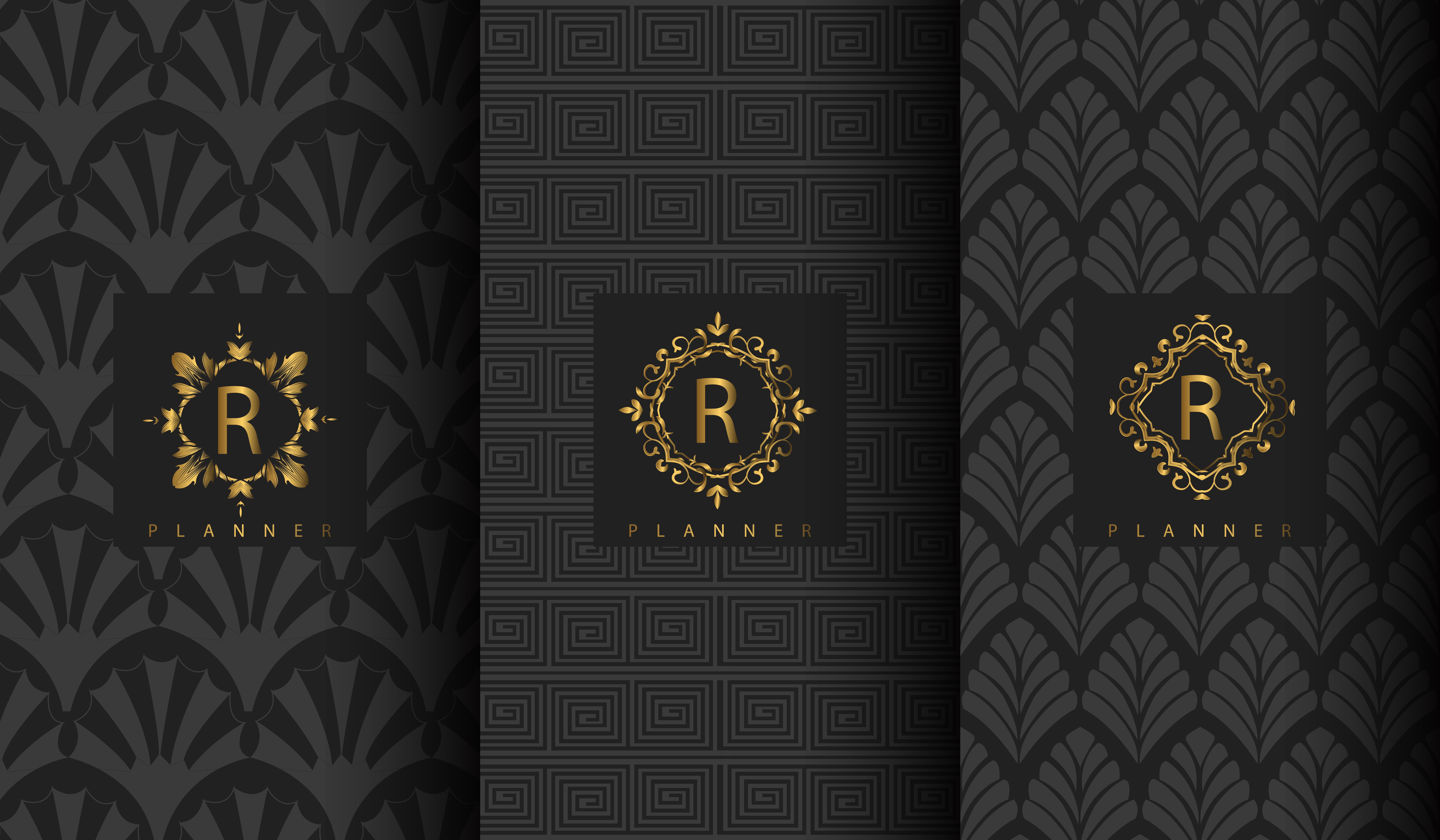 Dark gray luxury pattern set 1213122 Vector Art at Vecteezy