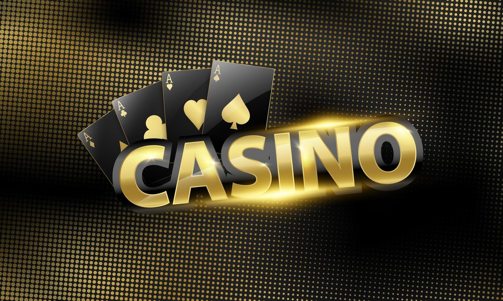Gold and black luxury black aces casino banner vector
