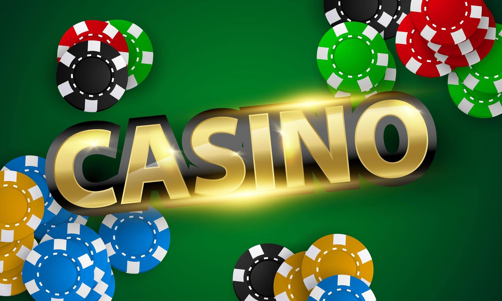 Banner for casinos decorated with beautiful coins vector