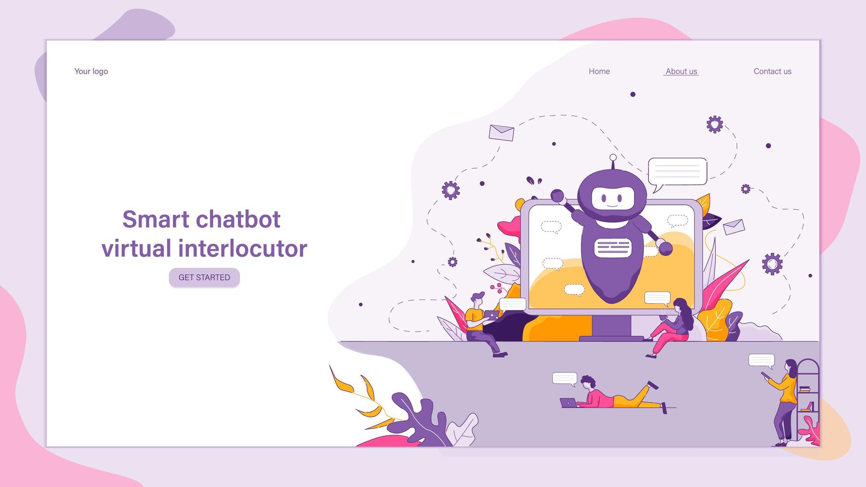 Interlocutor virtual de chatbot inteligente vector