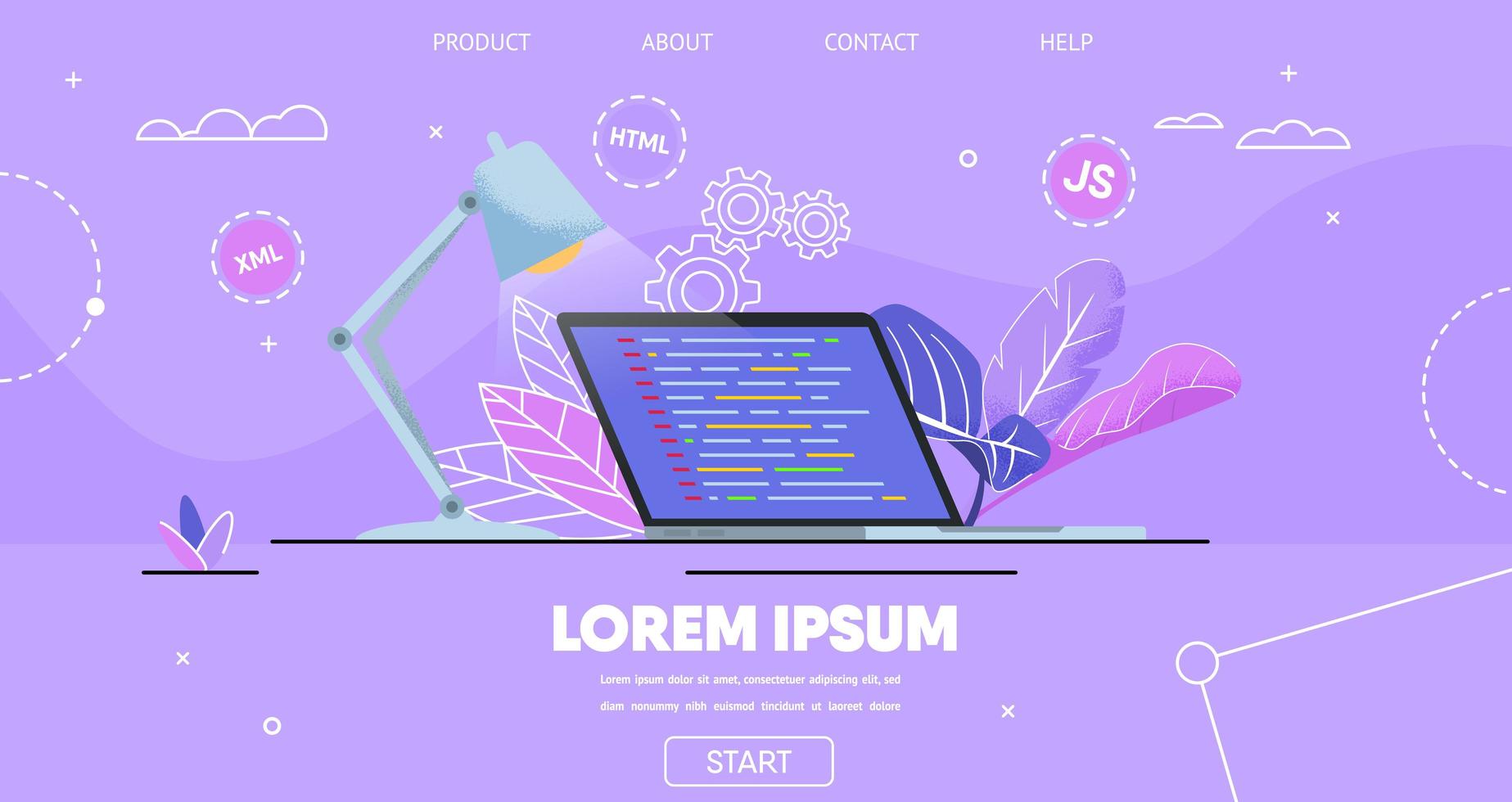 Landing Page Template for Software Development 1213164 Vector Art at