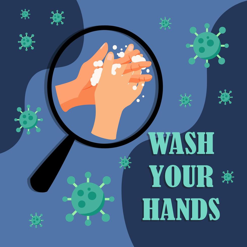 Wash Your Hands To Protect From Virus Poster vector