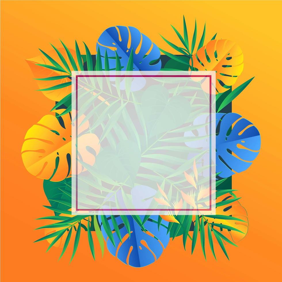 Tropical Floral Frame For Promotion or Sale vector