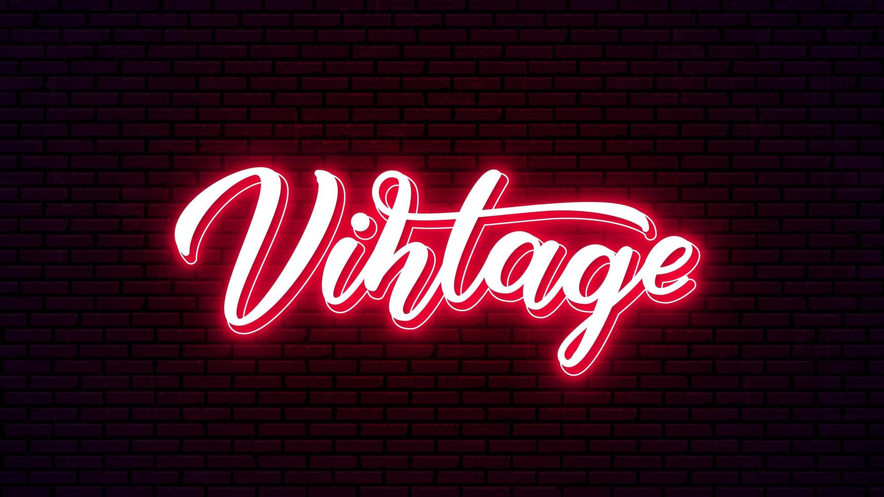 Vintage hand drawn neon lettering vector