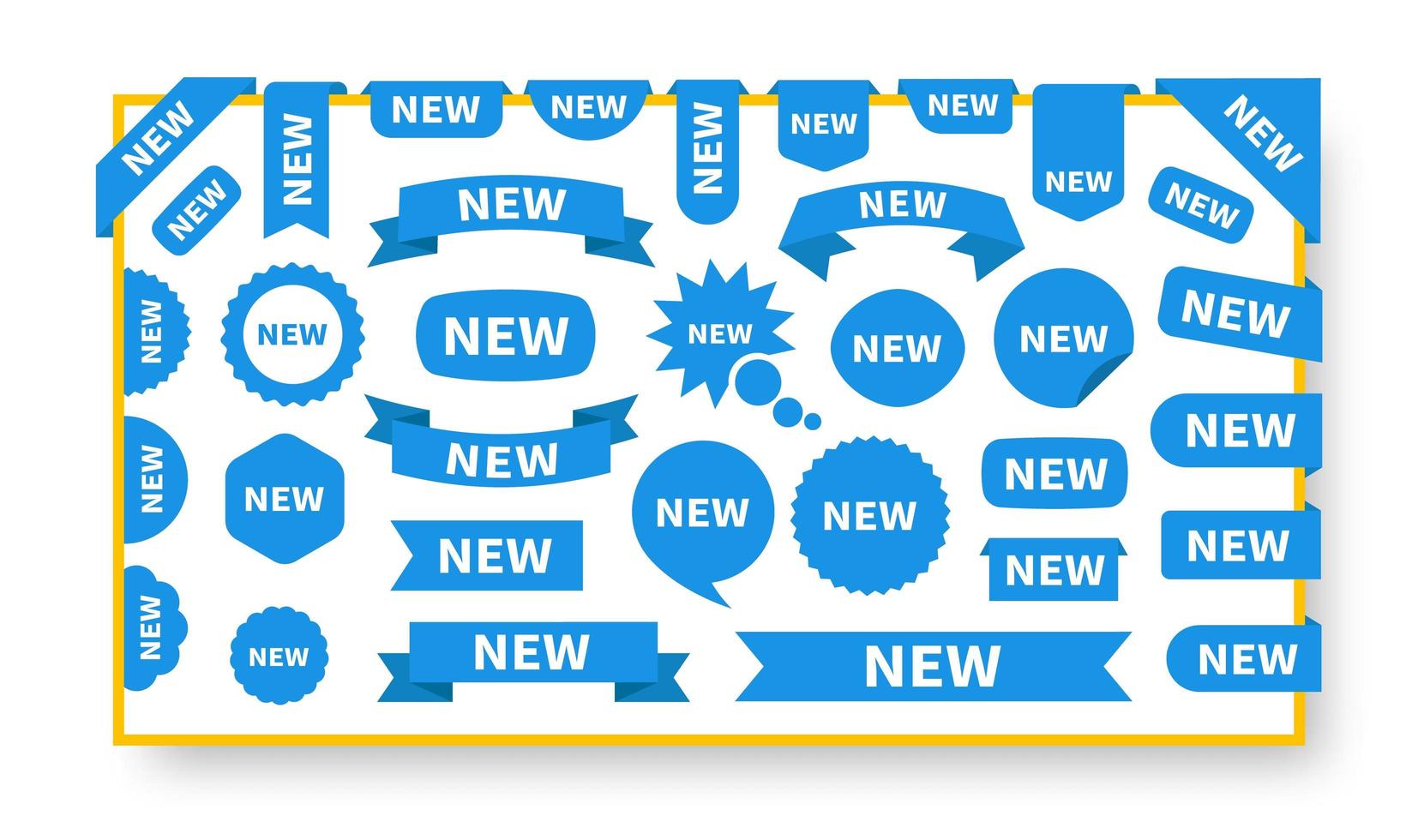 New stickers and labels set vector